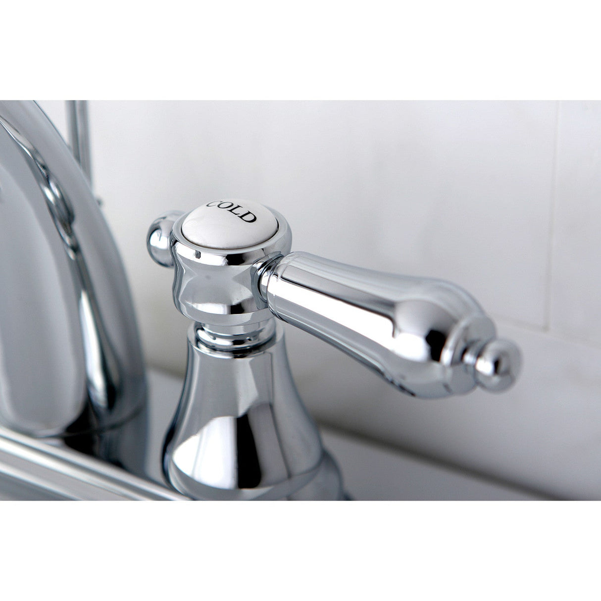 Heirloom KS7611BAL Two-Handle 3-Hole Deck Mount 4" Centerset Bathroom Faucet with Brass Pop-Up, Polished Chrome