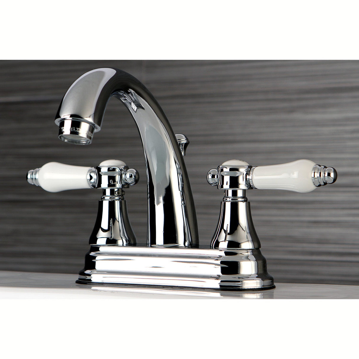 Bel-Air KS7611BPL Two-Handle 3-Hole Deck Mount 4" Centerset Bathroom Faucet with Brass Pop-Up, Polished Chrome
