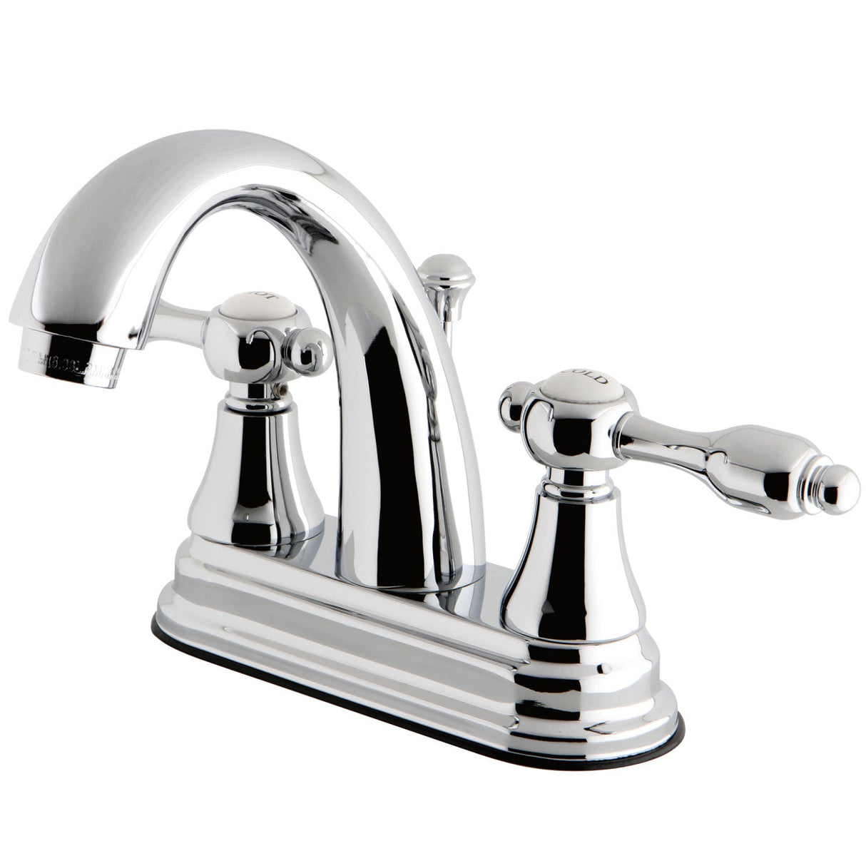 Tudor KS7611TAL Two-Handle 3-Hole Deck Mount 4" Centerset Bathroom Faucet with Brass Pop-Up, Polished Chrome