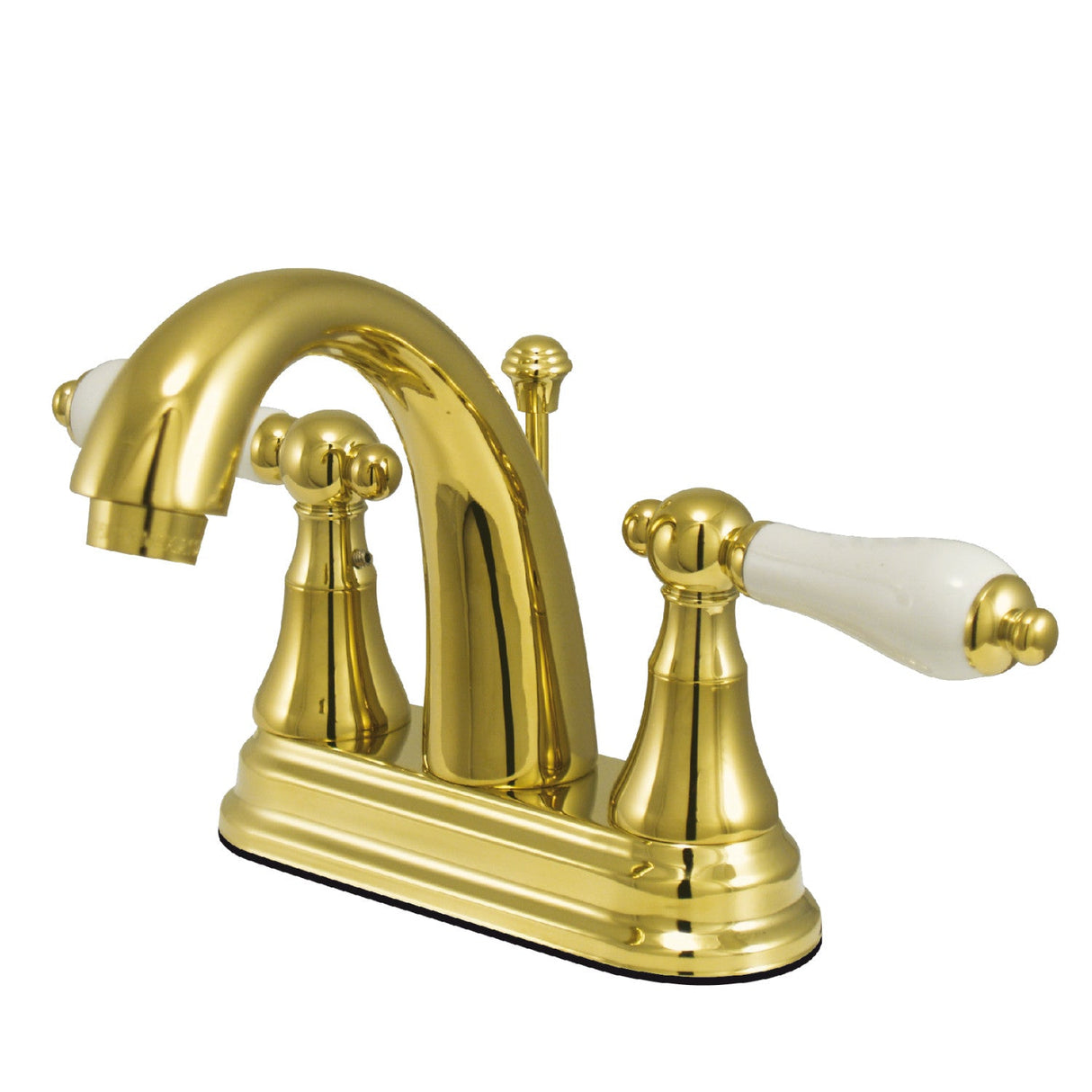 English Vintage KS7612PL Two-Handle 3-Hole Deck Mount 4" Centerset Bathroom Faucet with Brass Pop-Up, Polished Brass