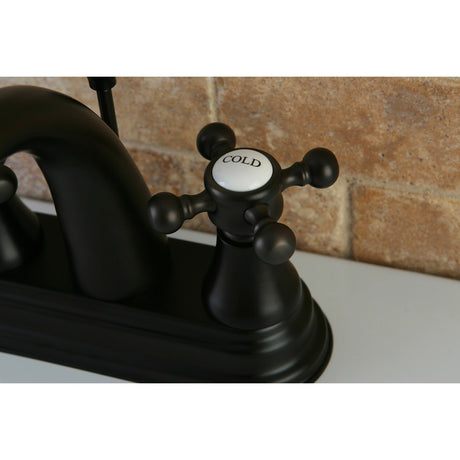 English Vintage KS7615BX Two-Handle 3-Hole Deck Mount 4" Centerset Bathroom Faucet with Brass Pop-Up, Oil Rubbed Bronze