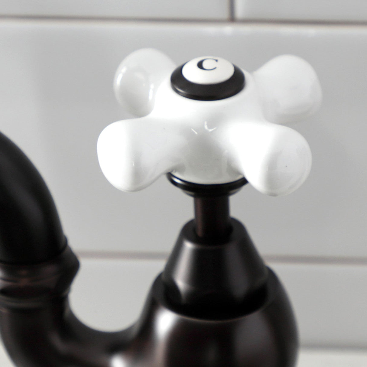 English Country KS7755PXBS Two-Handle 3-Hole Deck Mount Bridge Kitchen Faucet with Brass Sprayer, Oil Rubbed Bronze