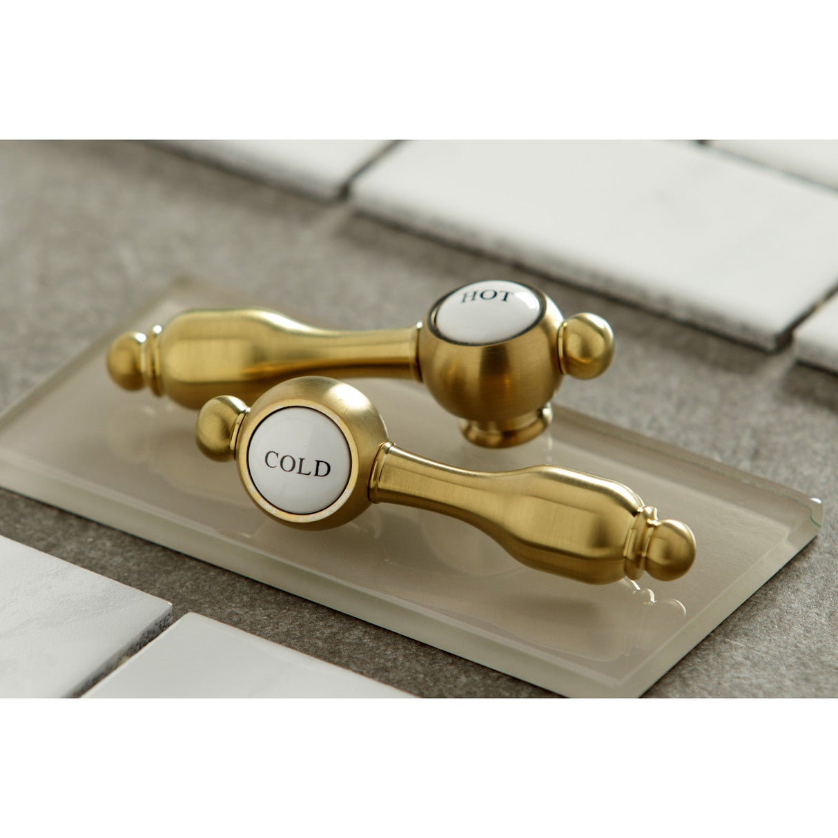 Tudor KS7757TALBS Two-Handle 3-Hole Deck Mount Bridge Kitchen Faucet with Brass Sprayer, Brushed Brass