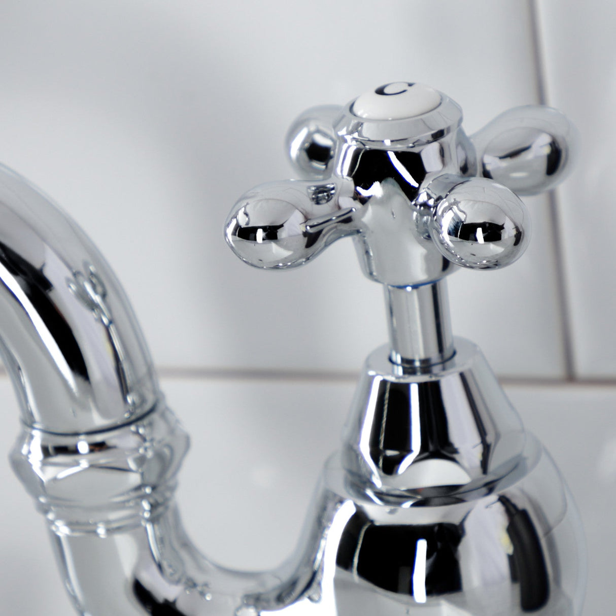 English Country KS7971AX Two-Handle 3-Hole Deck Mount Bridge Bathroom Faucet with Brass Pop-Up, Polished Chrome