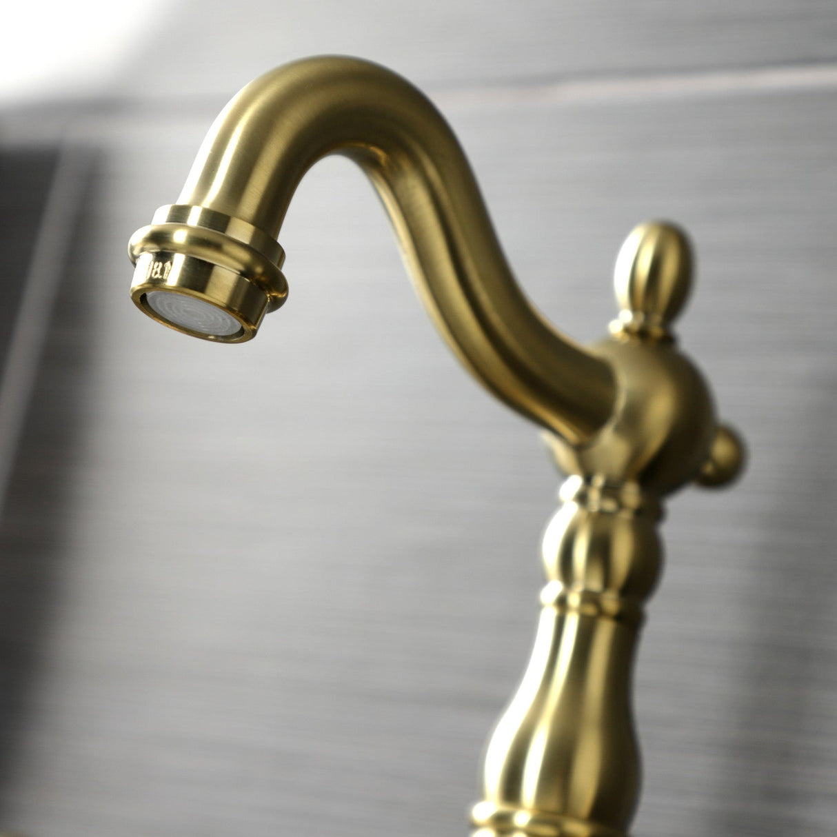 Tudor KS7977TAL Two-Handle 3-Hole Deck Mount Bridge Bathroom Faucet with Brass Pop-Up, Brushed Brass