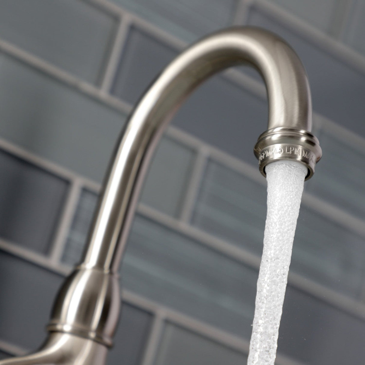 English Country KS7998AL Two-Handle 3-Hole Deck Mount Bridge Bathroom Faucet with Brass Pop-Up, Brushed Nickel