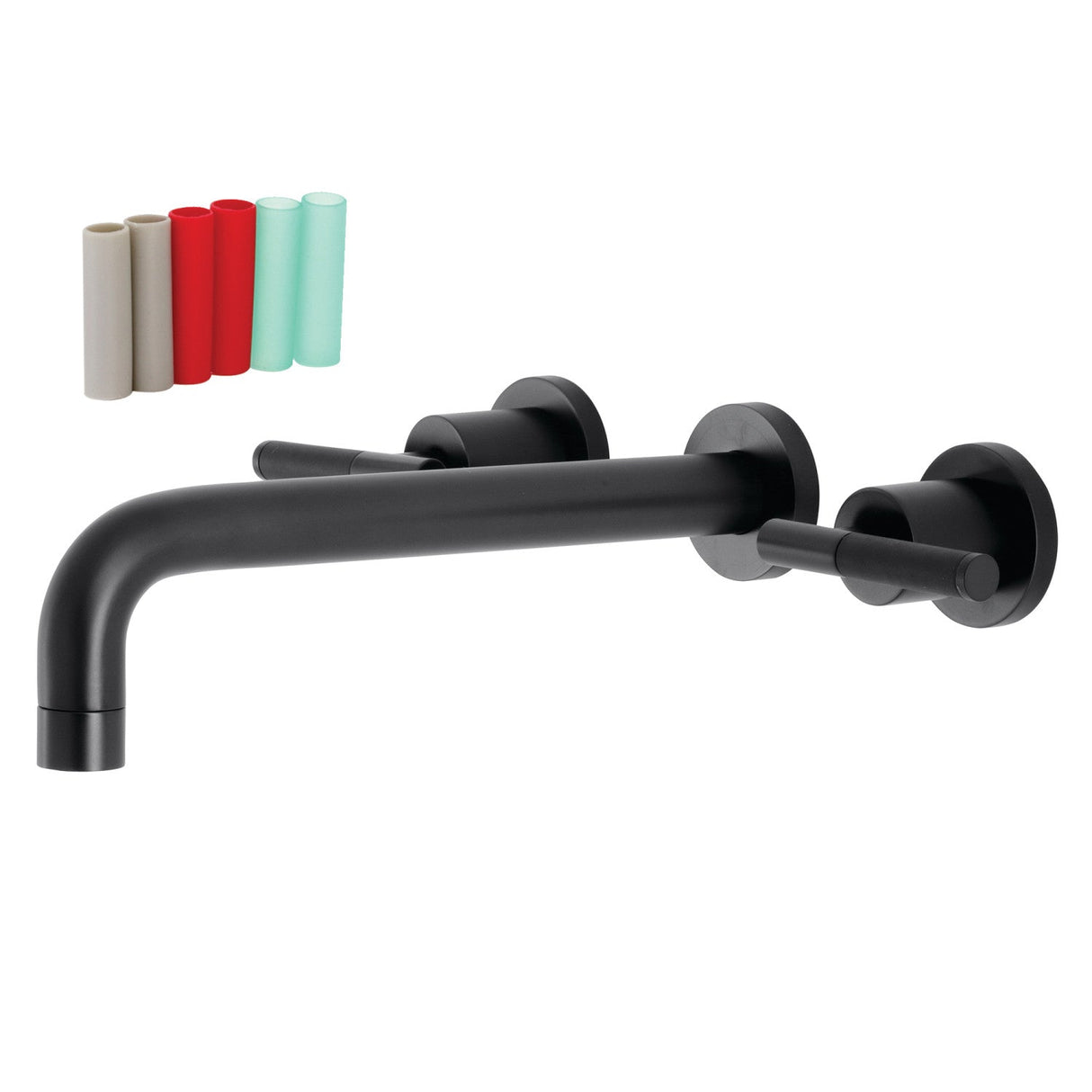 Kaiser KS8020CKL Two-Handle 3-Hole Wall Mount Roman Tub Faucet, Matte Black