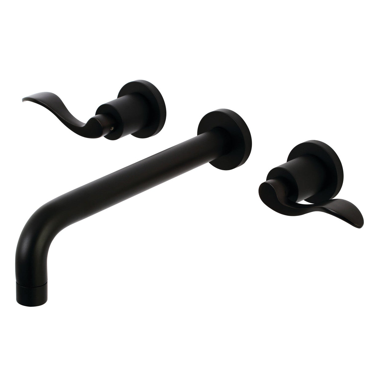 NuWave KS8020DFL Two-Handle 3-Hole Wall Mount Roman Tub Faucet, Matte Black
