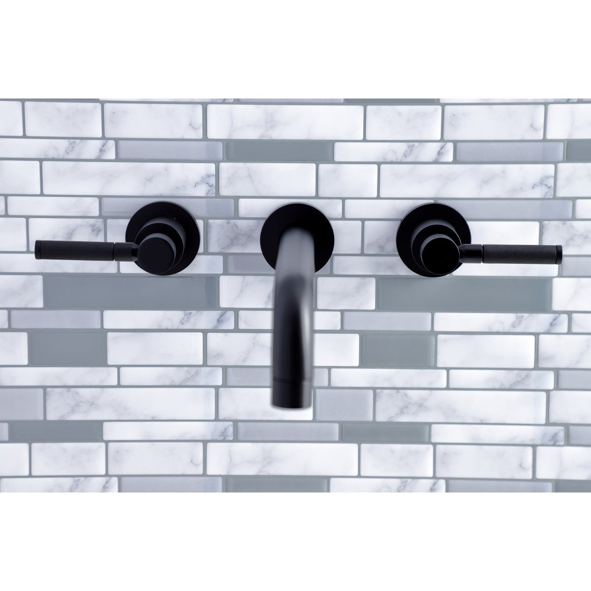 Kaiser KS8020DKL Two-Handle 3-Hole Wall Mount Roman Tub Faucet, Matte Black