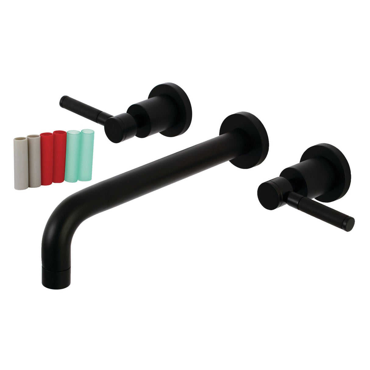 Kaiser KS8020DKL Two-Handle 3-Hole Wall Mount Roman Tub Faucet, Matte Black