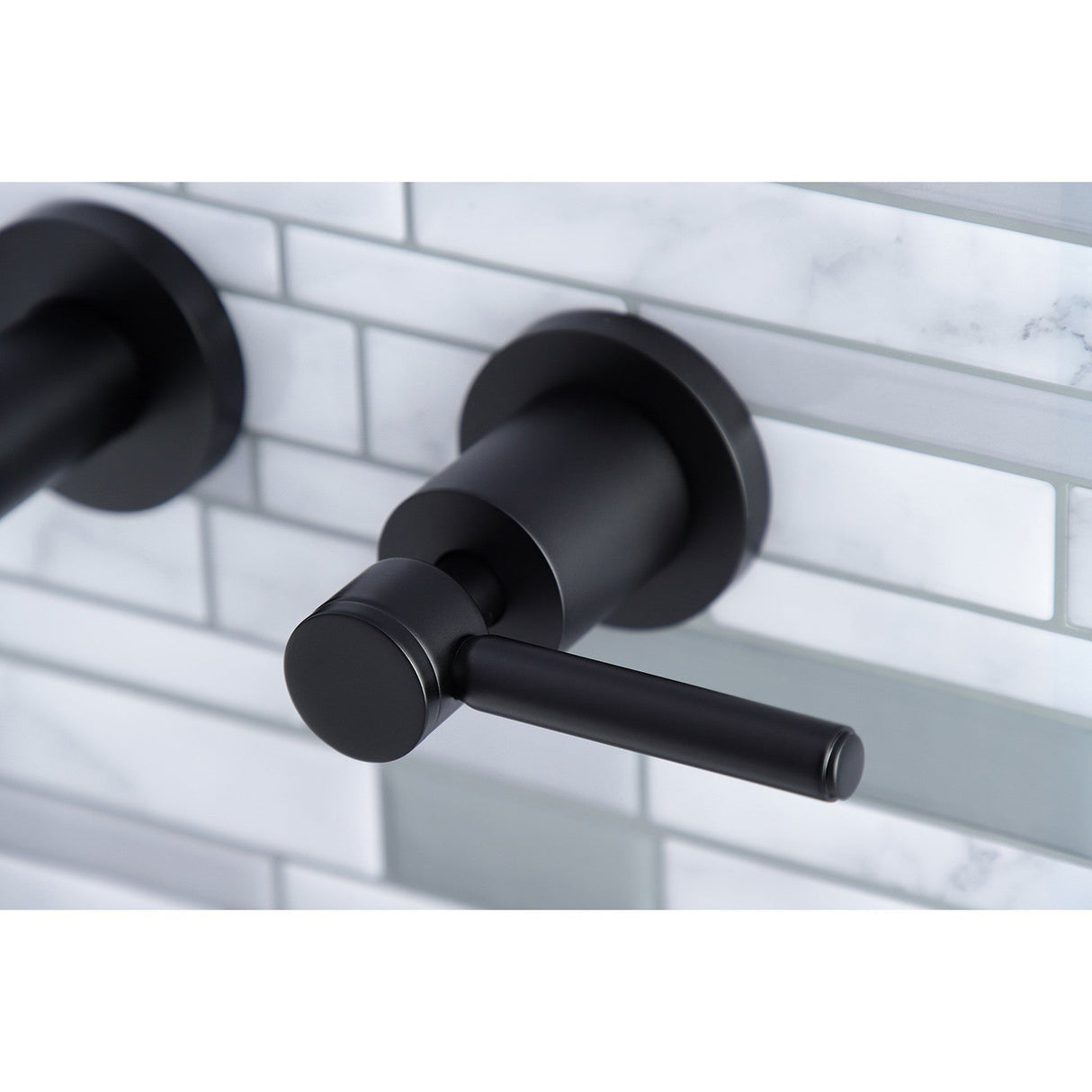 Concord KS8020DL Two-Handle 3-Hole Wall Mount Roman Tub Faucet, Matte Black