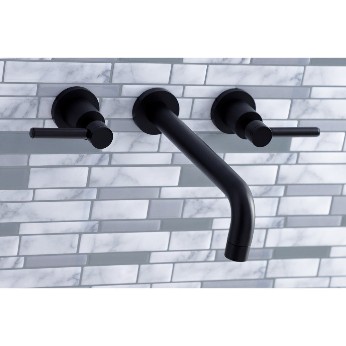 Concord KS8020DL Two-Handle 3-Hole Wall Mount Roman Tub Faucet, Matte Black