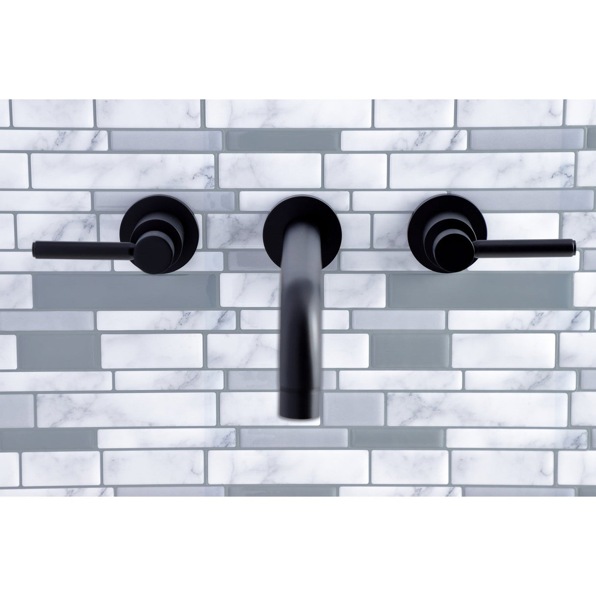 Concord KS8020DL Two-Handle 3-Hole Wall Mount Roman Tub Faucet, Matte Black