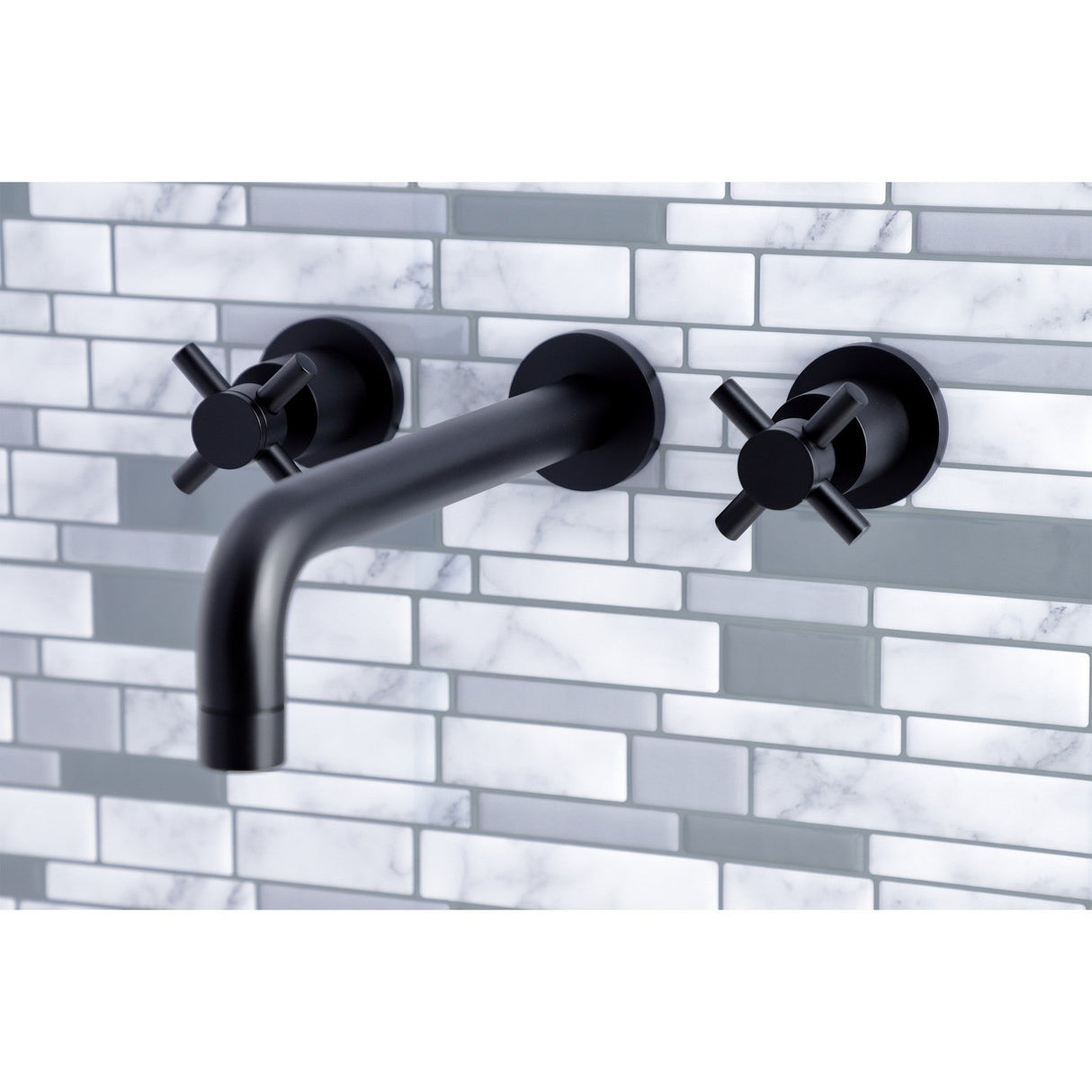 Concord KS8020DX Two-Handle 3-Hole Wall Mount Roman Tub Faucet, Matte Black