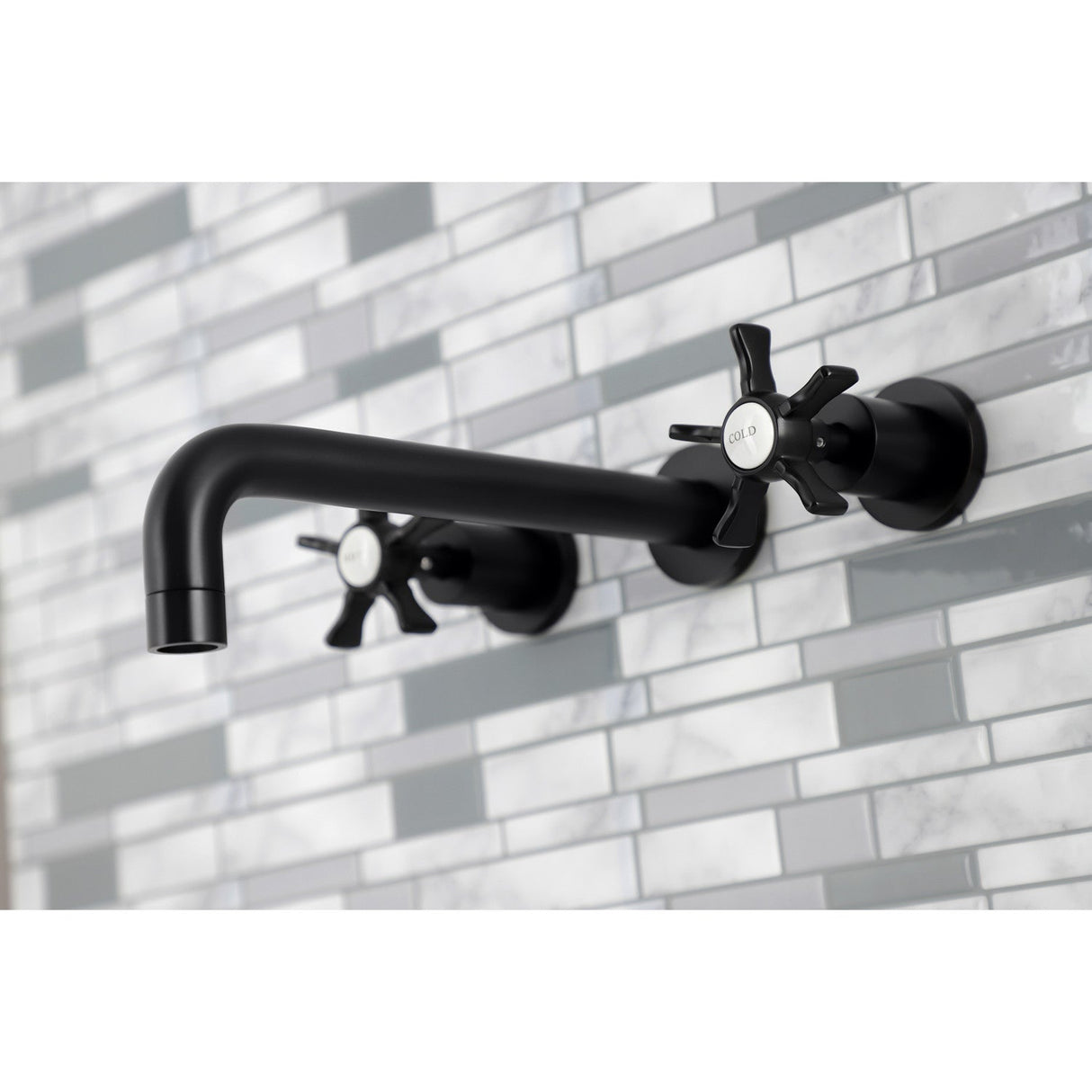 Hamilton KS8020NX Two-Handle 3-Hole Wall Mount Roman Tub Faucet, Matte Black