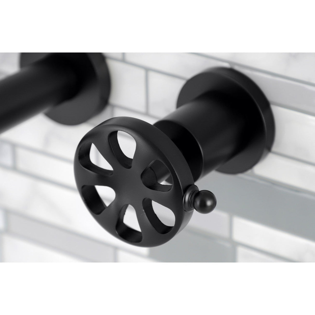 Belknap KS8020RX Two-Handle 3-Hole Wall Mount Roman Tub Faucet, Matte Black