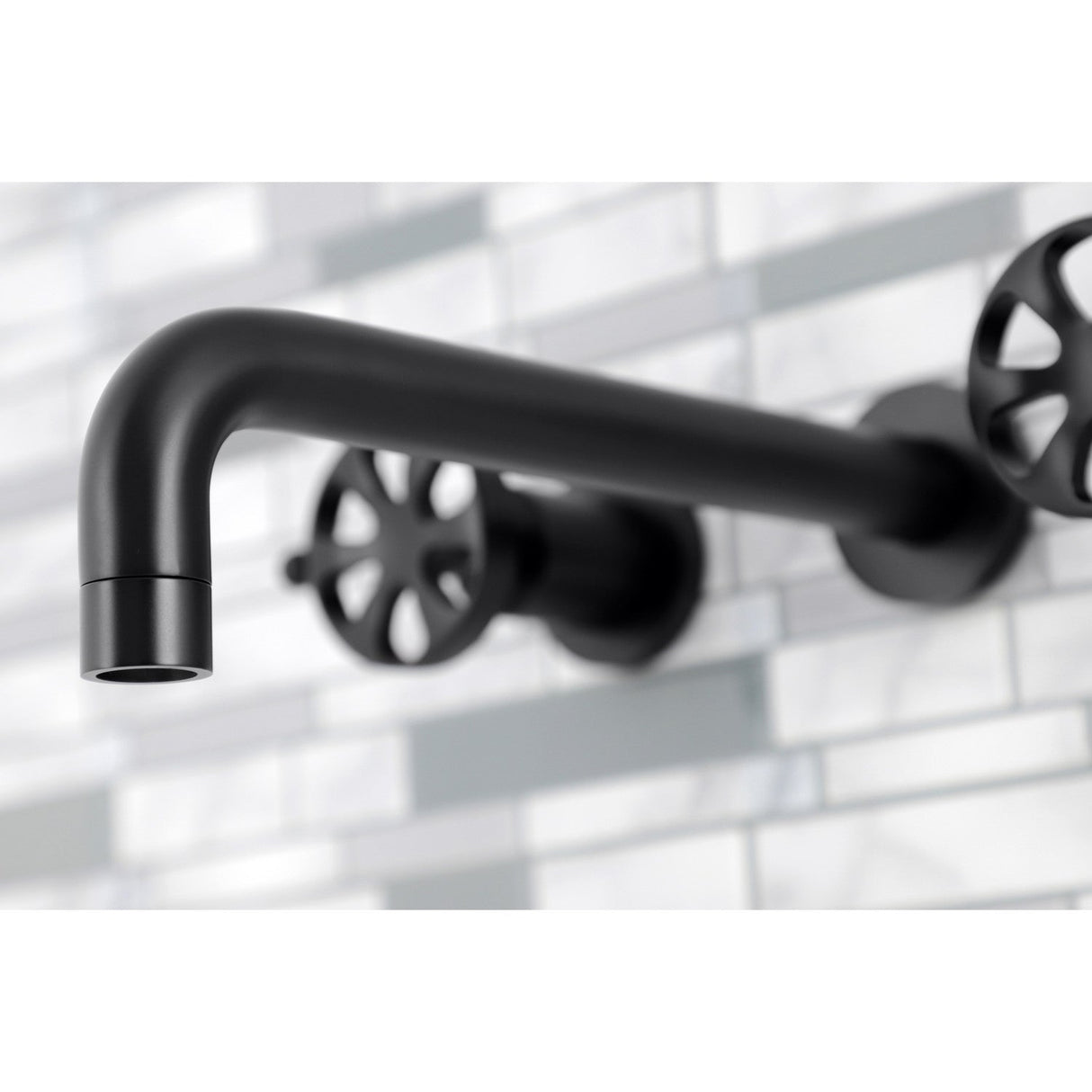 Belknap KS8020RX Two-Handle 3-Hole Wall Mount Roman Tub Faucet, Matte Black