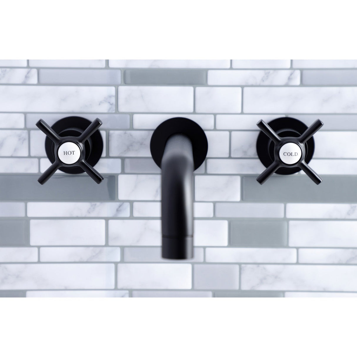 Millennium KS8020ZX Two-Handle 3-Hole Wall Mount Roman Tub Faucet, Matte Black