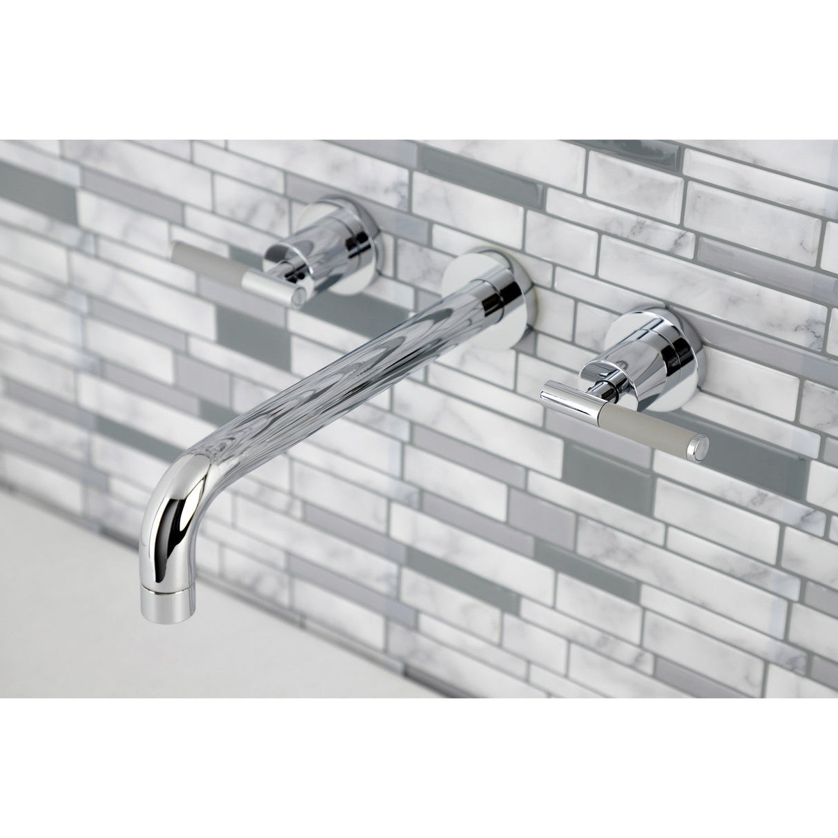 Kaiser KS8021CKL Two-Handle 3-Hole Wall Mount Roman Tub Faucet, Polished Chrome