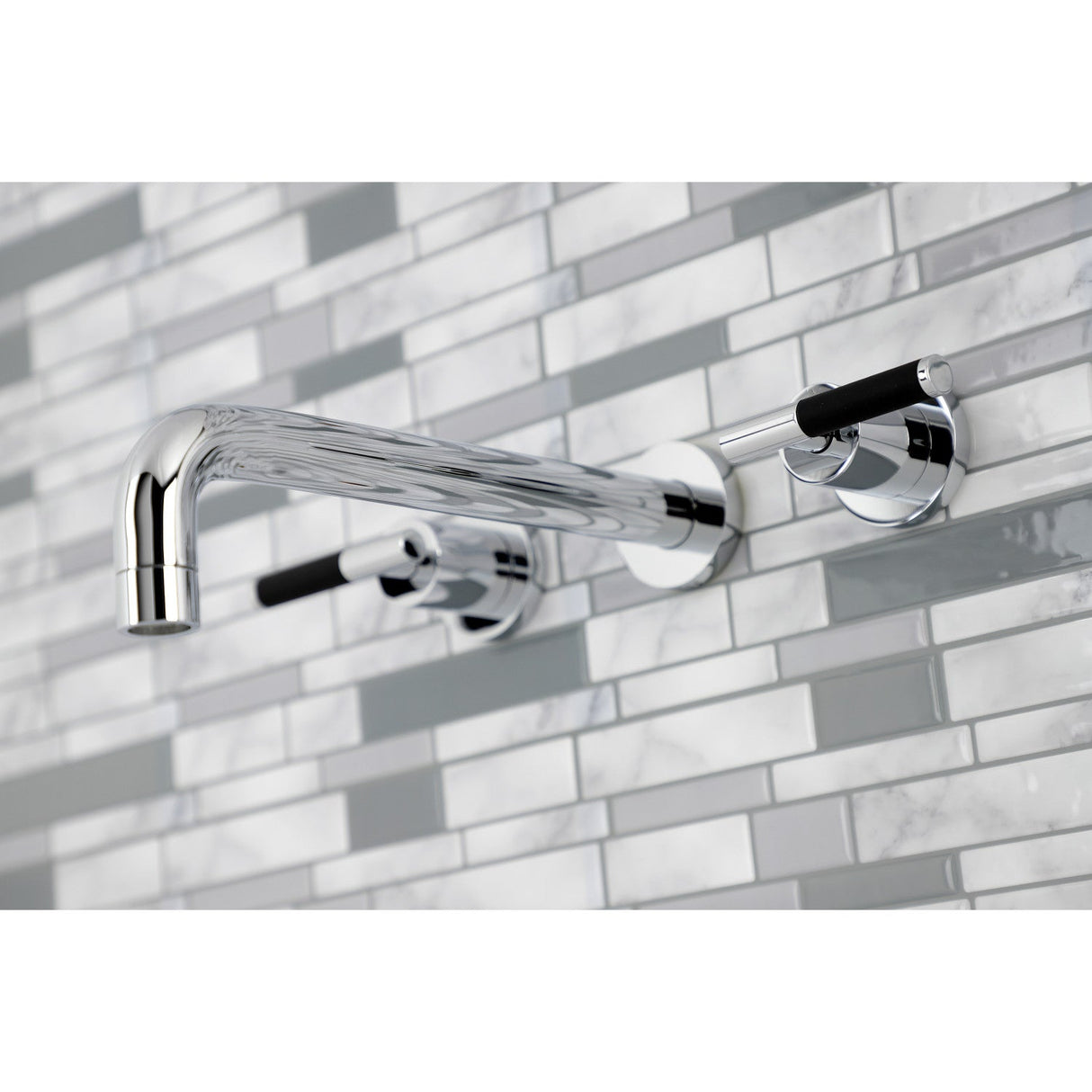 Kaiser KS8021CKL Two-Handle 3-Hole Wall Mount Roman Tub Faucet, Polished Chrome