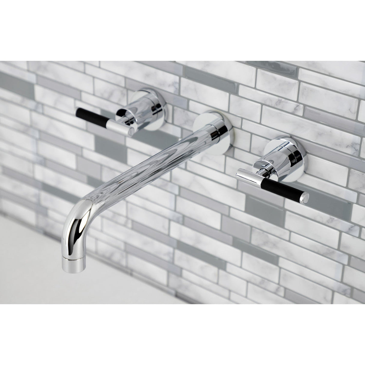 Kaiser KS8021CKL Two-Handle 3-Hole Wall Mount Roman Tub Faucet, Polished Chrome