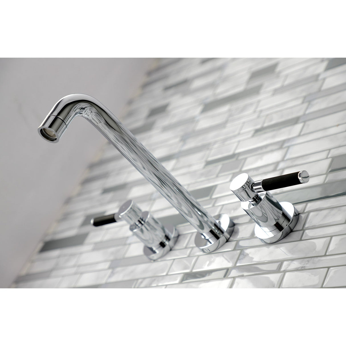 Kaiser KS8021DKL Two-Handle 3-Hole Wall Mount Roman Tub Faucet, Polished Chrome