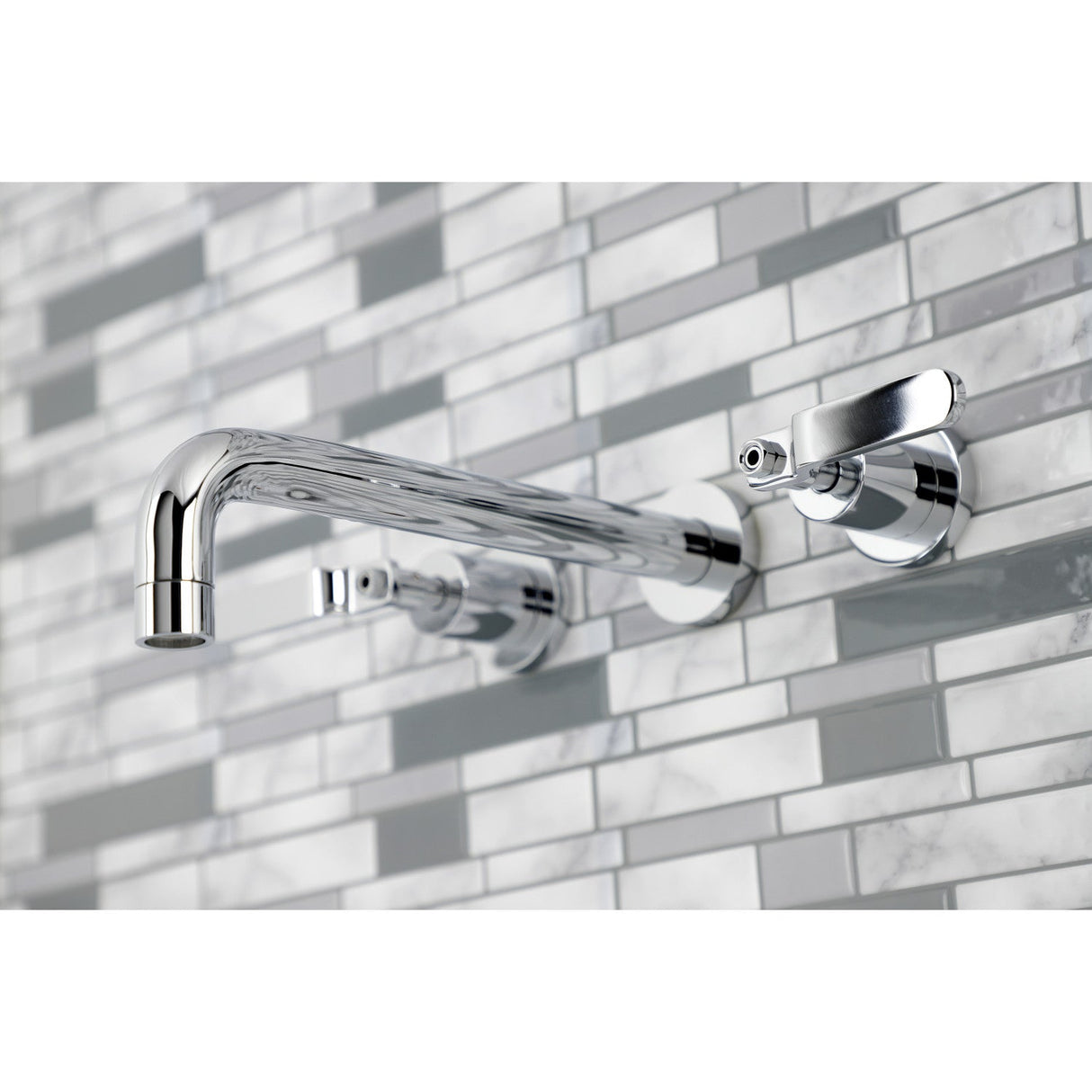 Whitaker KS8021KL Two-Handle 3-Hole Wall Mount Roman Tub Faucet, Polished Chrome