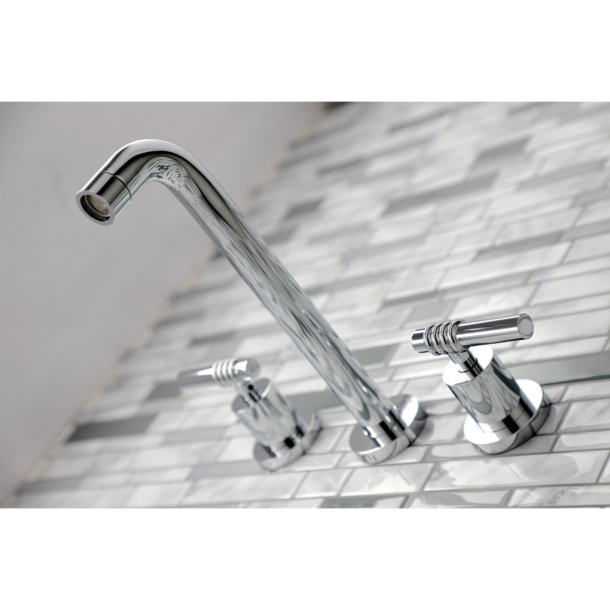 Milano KS8021ML Two-Handle 3-Hole Wall Mount Roman Tub Faucet, Polished Chrome