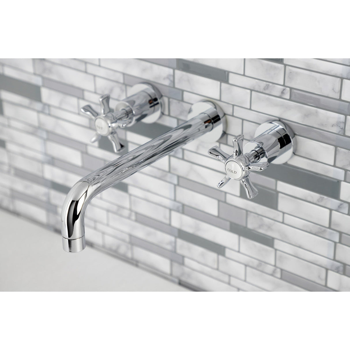 Hamilton KS8021NX Two-Handle 3-Hole Wall Mount Roman Tub Faucet, Polished Chrome