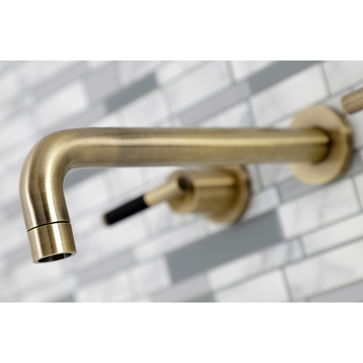 Kaiser KS8023CKL Two-Handle 3-Hole Wall Mount Roman Tub Faucet, Antique Brass