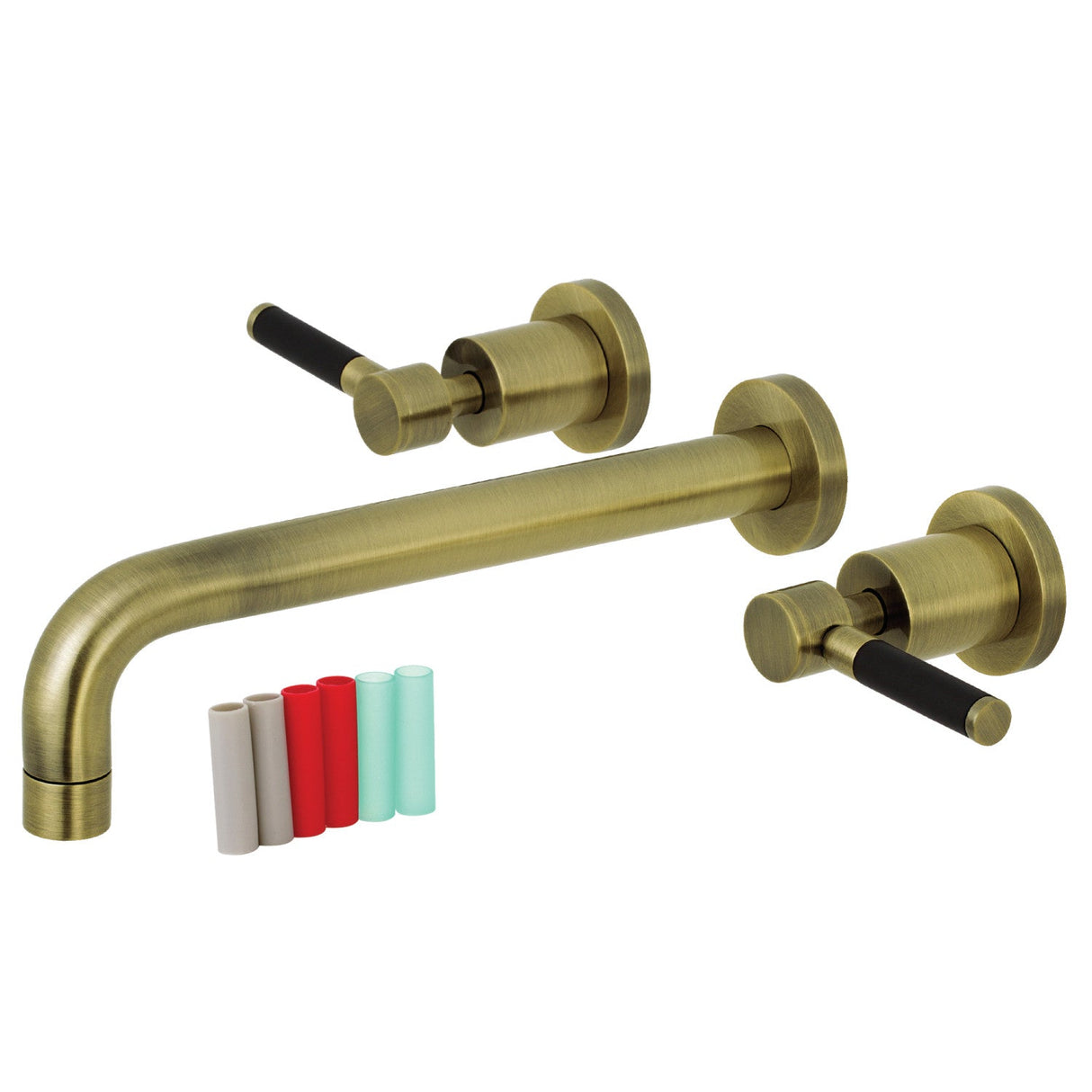 Kaiser KS8023DKL Two-Handle 3-Hole Wall Mount Roman Tub Faucet, Antique Brass