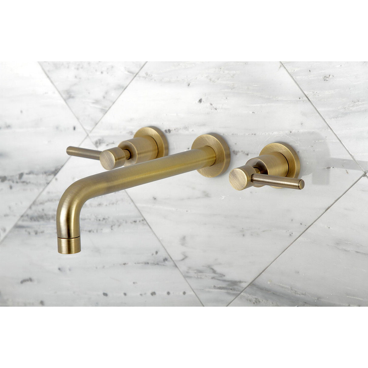 Concord KS8023DL Two-Handle 3-Hole Wall Mount Roman Tub Faucet, Antique Brass