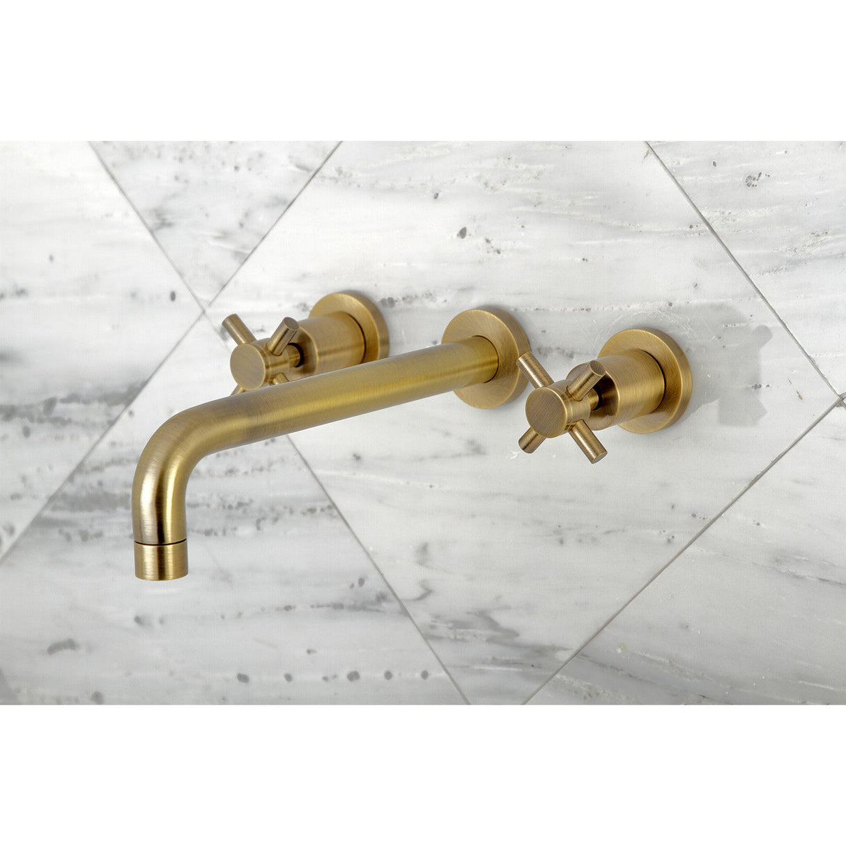 Concord KS8023DX Two-Handle 3-Hole Wall Mount Roman Tub Faucet, Antique Brass