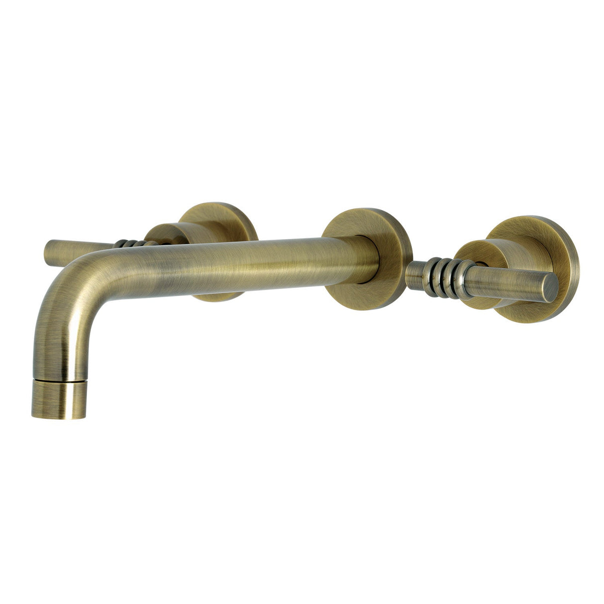 Milano KS8023ML Two-Handle 3-Hole Wall Mount Roman Tub Faucet, Antique Brass
