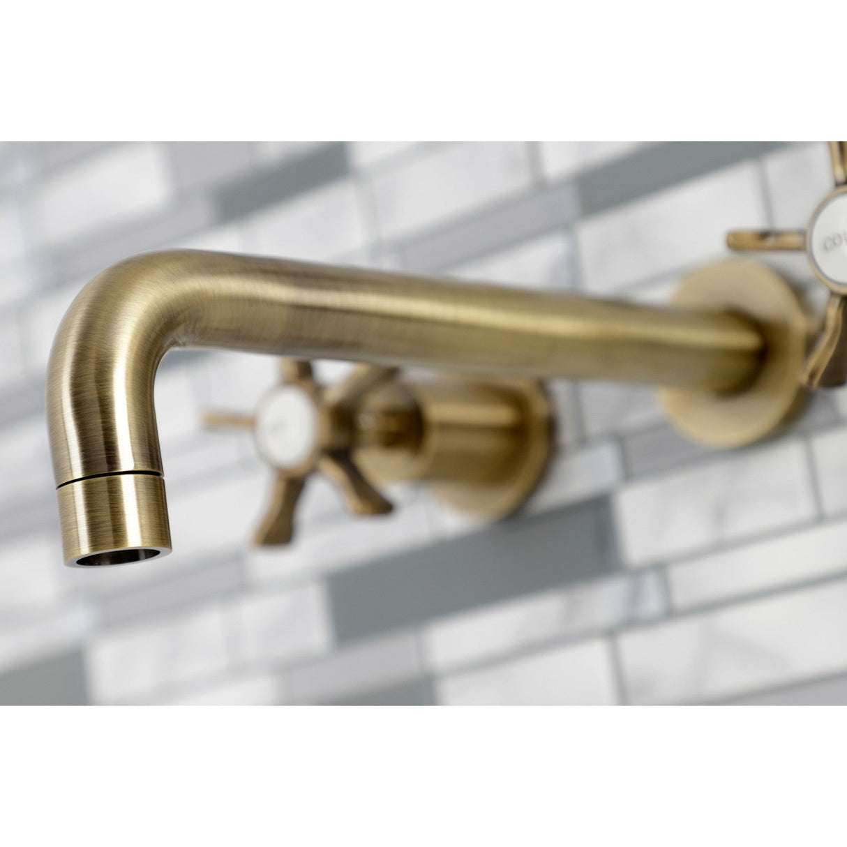 Hamilton KS8023NX Two-Handle 3-Hole Wall Mount Roman Tub Faucet, Antique Brass