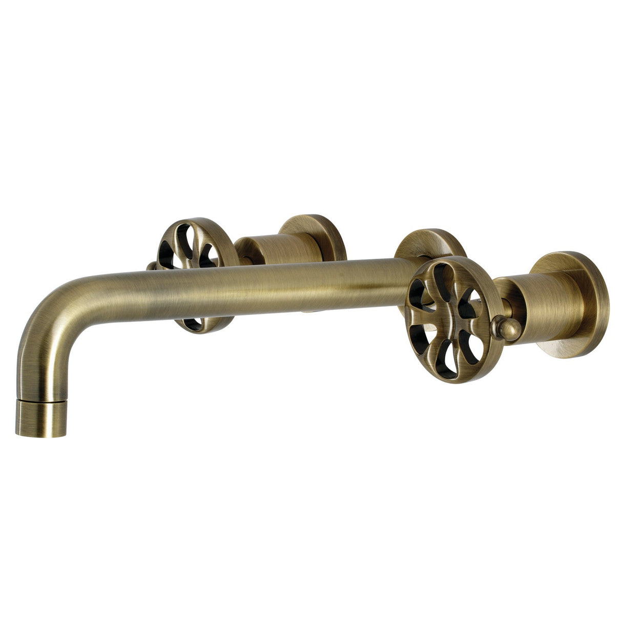 Belknap KS8023RX Two-Handle 3-Hole Wall Mount Roman Tub Faucet, Antique Brass