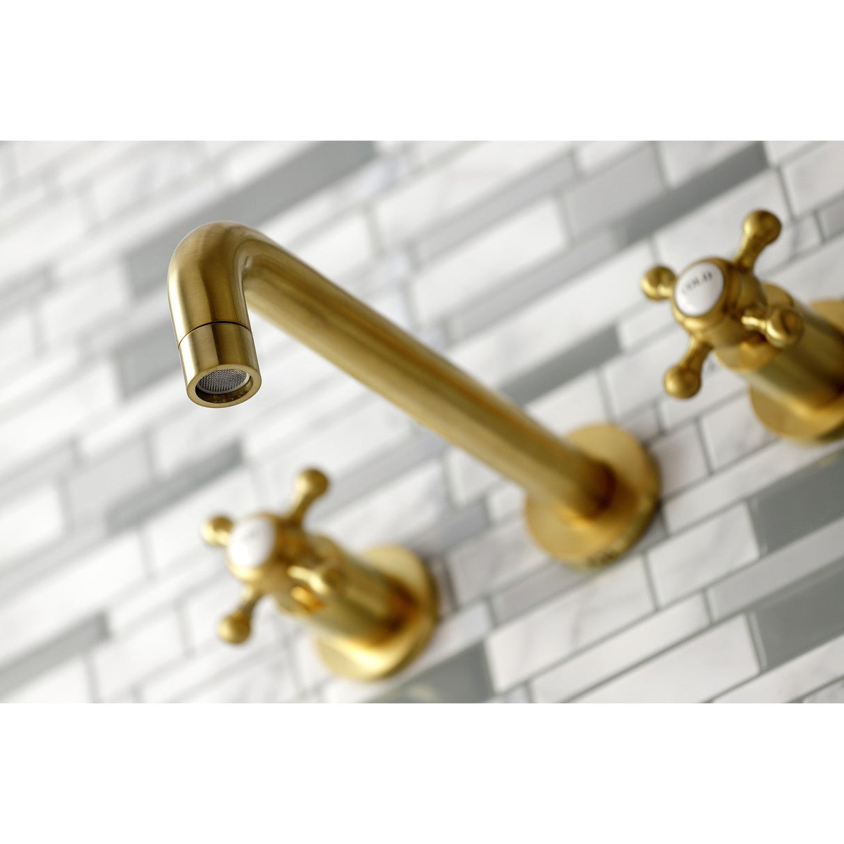 Metropolitan KS8027BX Two-Handle 3-Hole Wall Mount Roman Tub Faucet, Brushed Brass