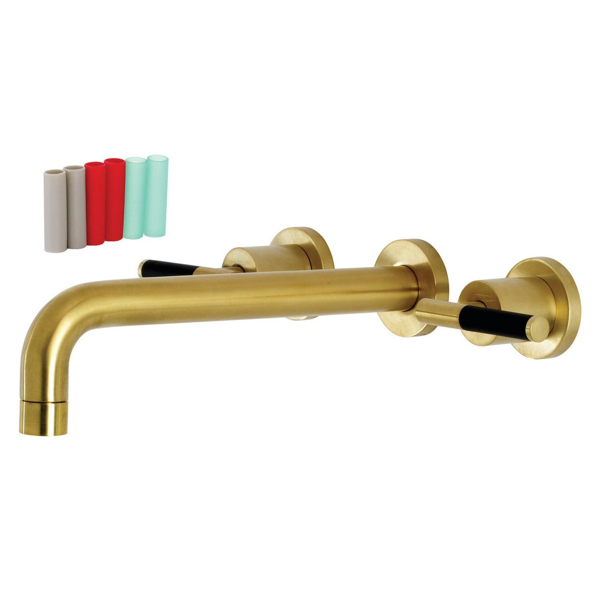 Kaiser KS8027CKL Two-Handle 3-Hole Wall Mount Roman Tub Faucet, Brushed Brass