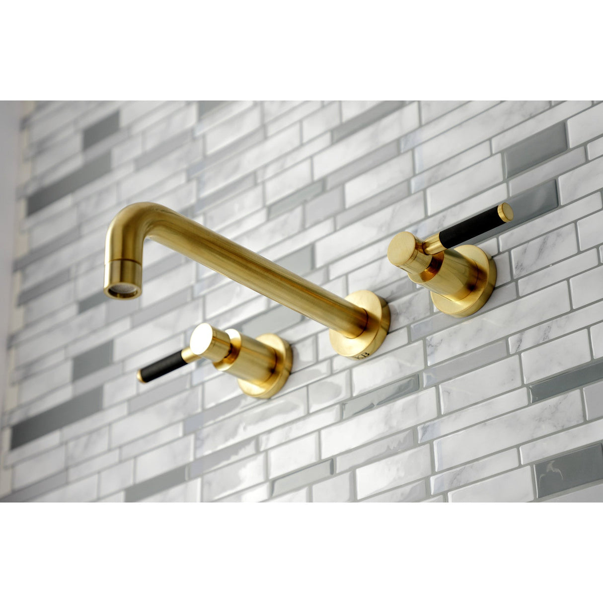Kaiser KS8027DKL Two-Handle 3-Hole Wall Mount Roman Tub Faucet, Brushed Brass