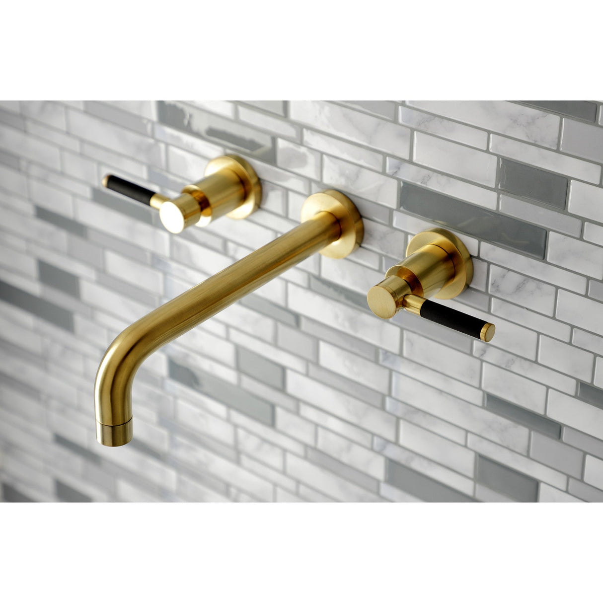 Kaiser KS8027DKL Two-Handle 3-Hole Wall Mount Roman Tub Faucet, Brushed Brass