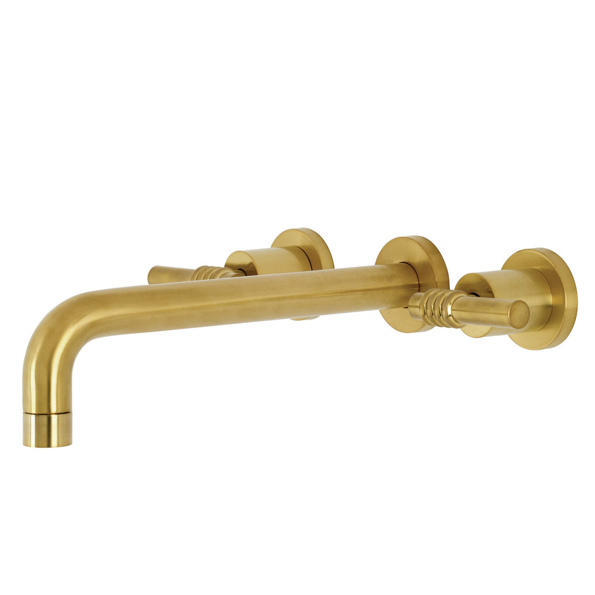 Milano KS8027ML Two-Handle 3-Hole Wall Mount Roman Tub Faucet, Brushed Brass