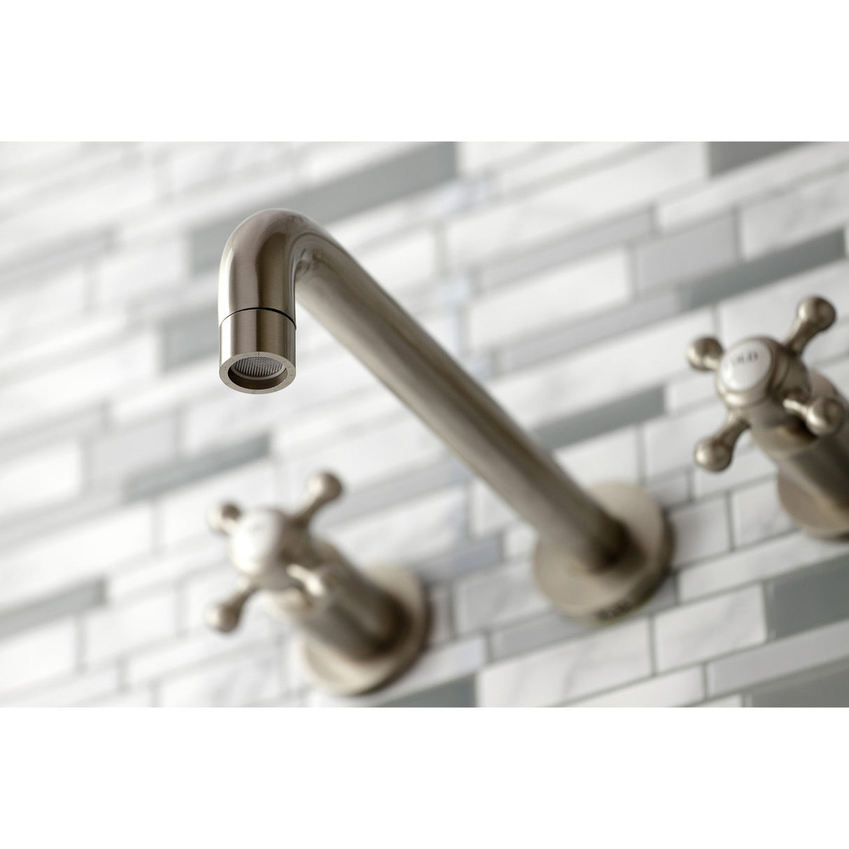 Metropolitan KS8028BX Two-Handle 3-Hole Wall Mount Roman Tub Faucet, Brushed Nickel