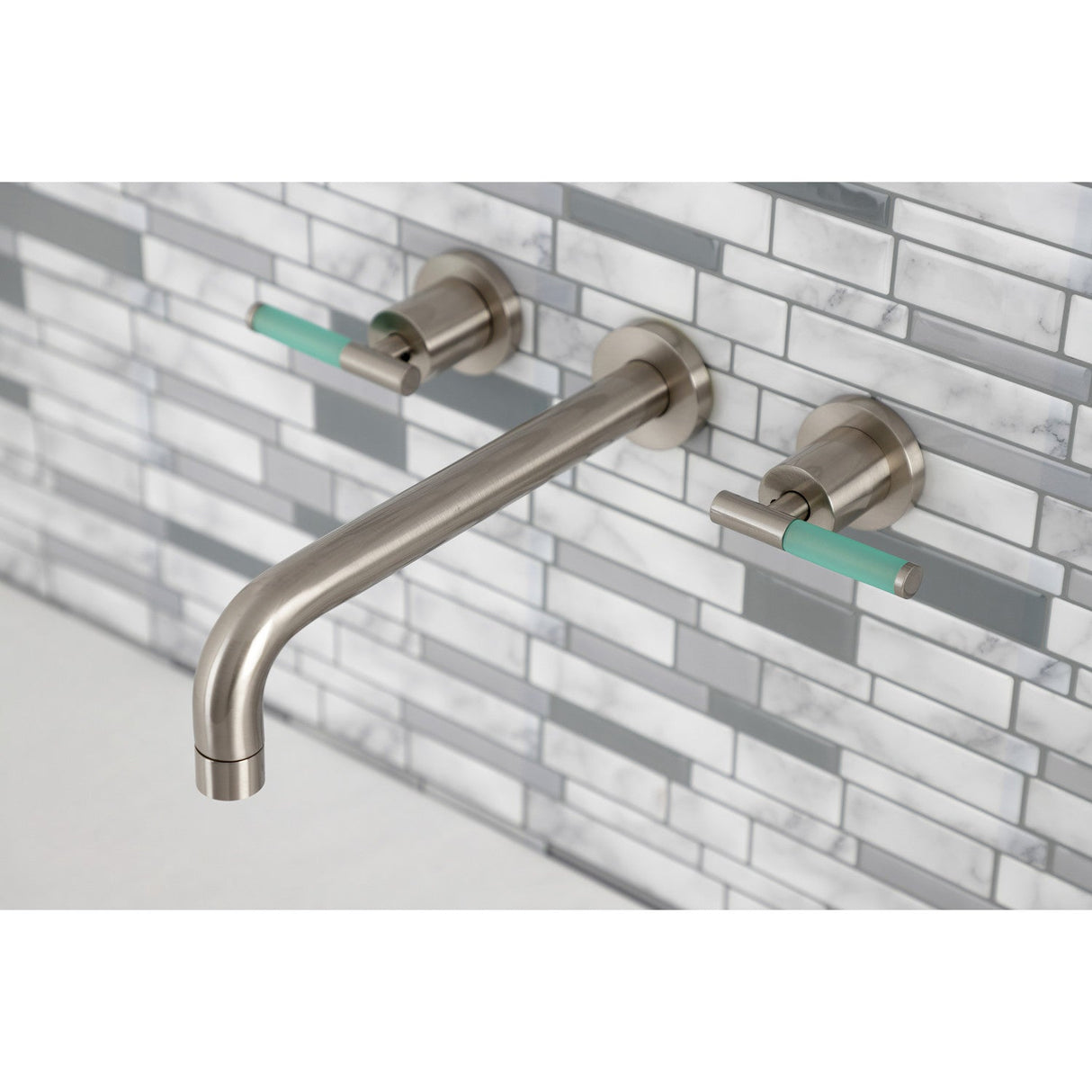 Kaiser KS8028CKL Two-Handle 3-Hole Wall Mount Roman Tub Faucet, Brushed Nickel