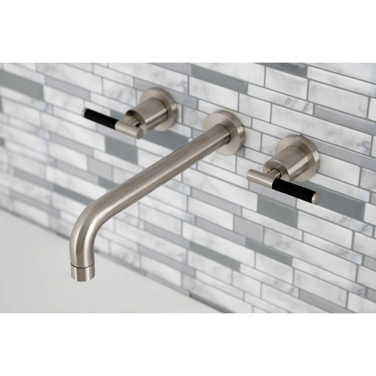 Kaiser KS8028CKL Two-Handle 3-Hole Wall Mount Roman Tub Faucet, Brushed Nickel