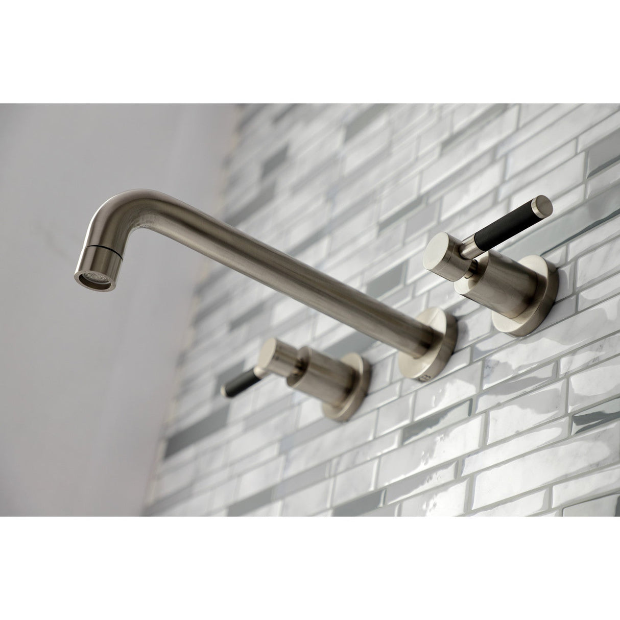 Kaiser KS8028DKL Two-Handle 3-Hole Wall Mount Roman Tub Faucet, Brushed Nickel