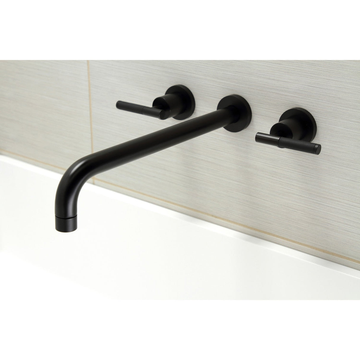 Kaiser KS8040CKL Two-Handle 3-Hole Wall Mount Roman Tub Faucet, Matte Black