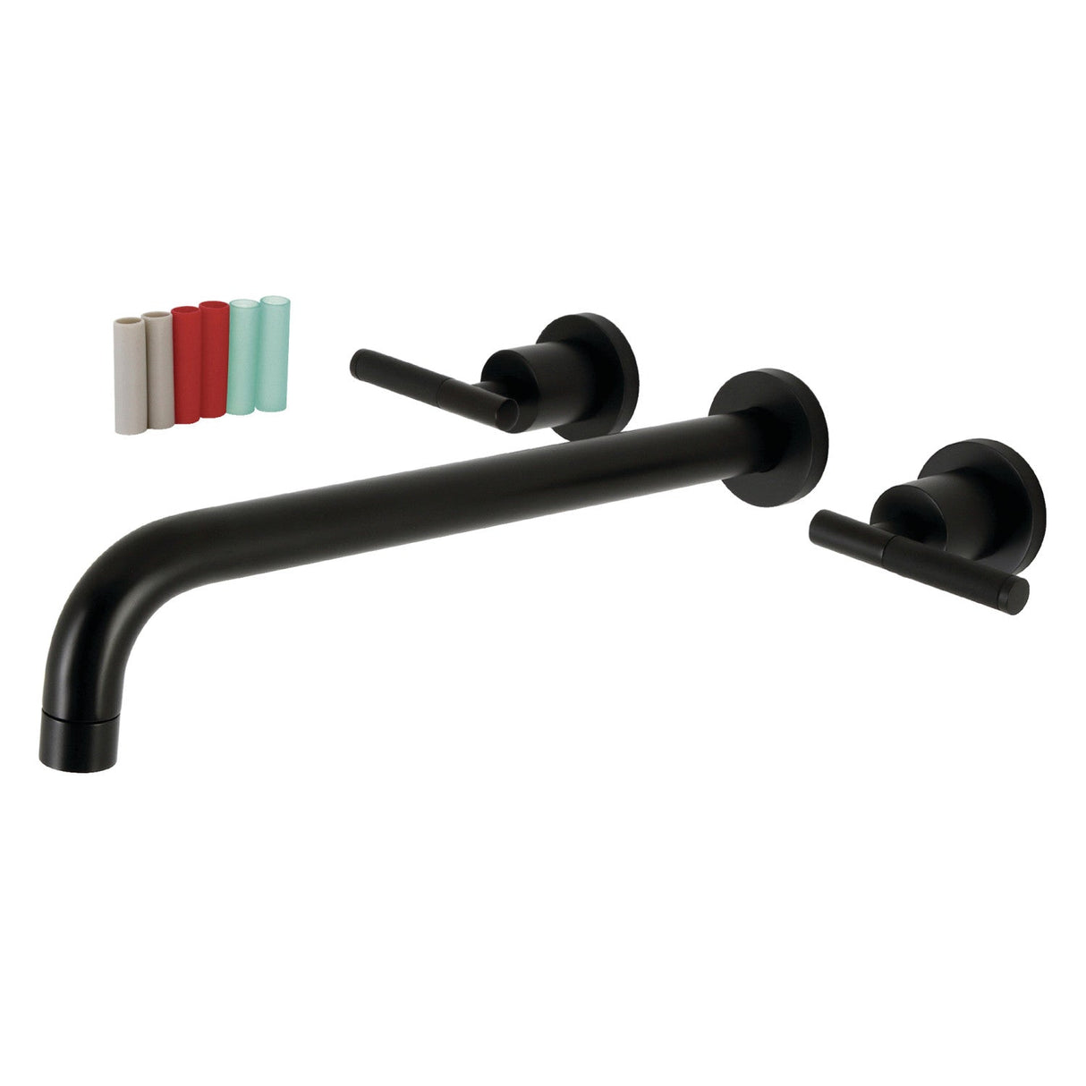 Kaiser KS8040CKL Two-Handle 3-Hole Wall Mount Roman Tub Faucet, Matte Black