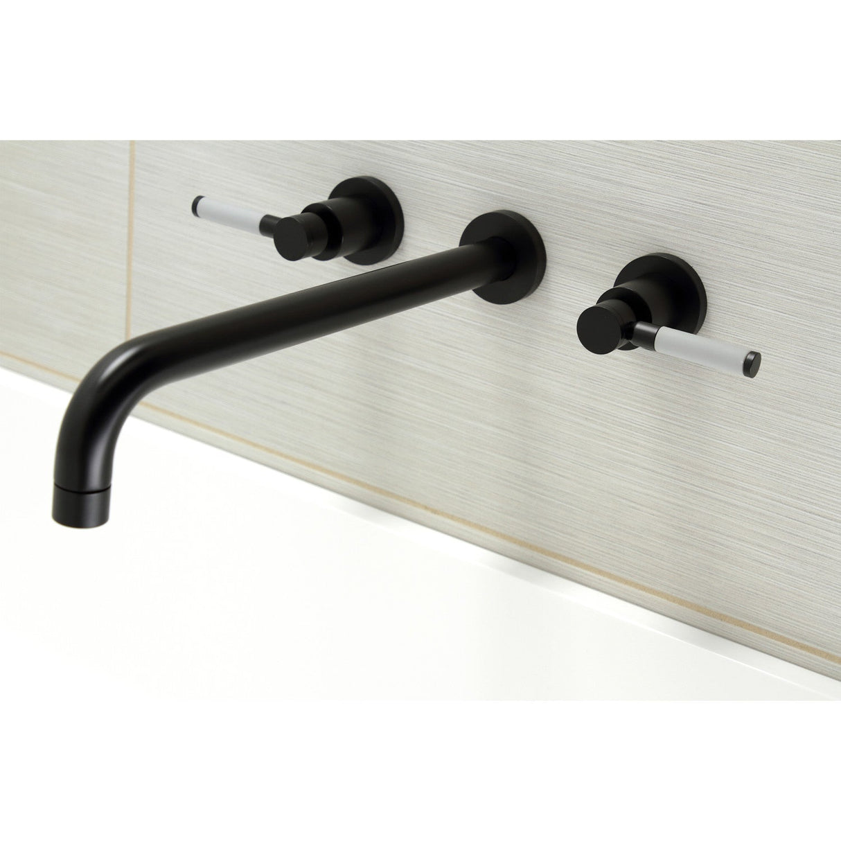 Kaiser KS8040DKL Two-Handle 3-Hole Wall Mount Roman Tub Faucet, Matte Black