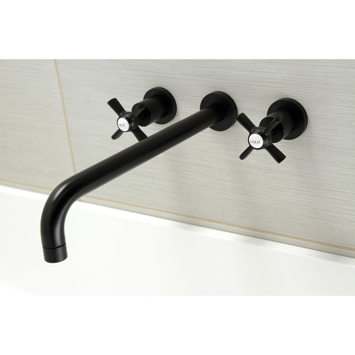 Millennium KS8040ZX Two-Handle 3-Hole Wall Mount Roman Tub Faucet, Matte Black