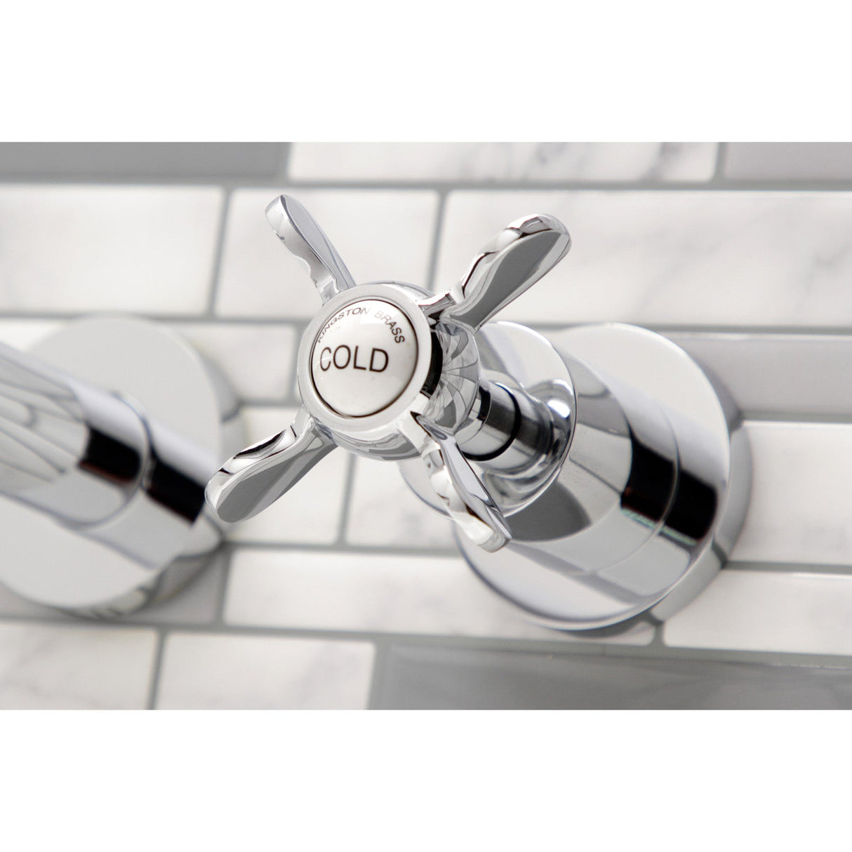 Essex KS8041BEX Two-Handle 3-Hole Wall Mount Roman Tub Faucet, Polished Chrome